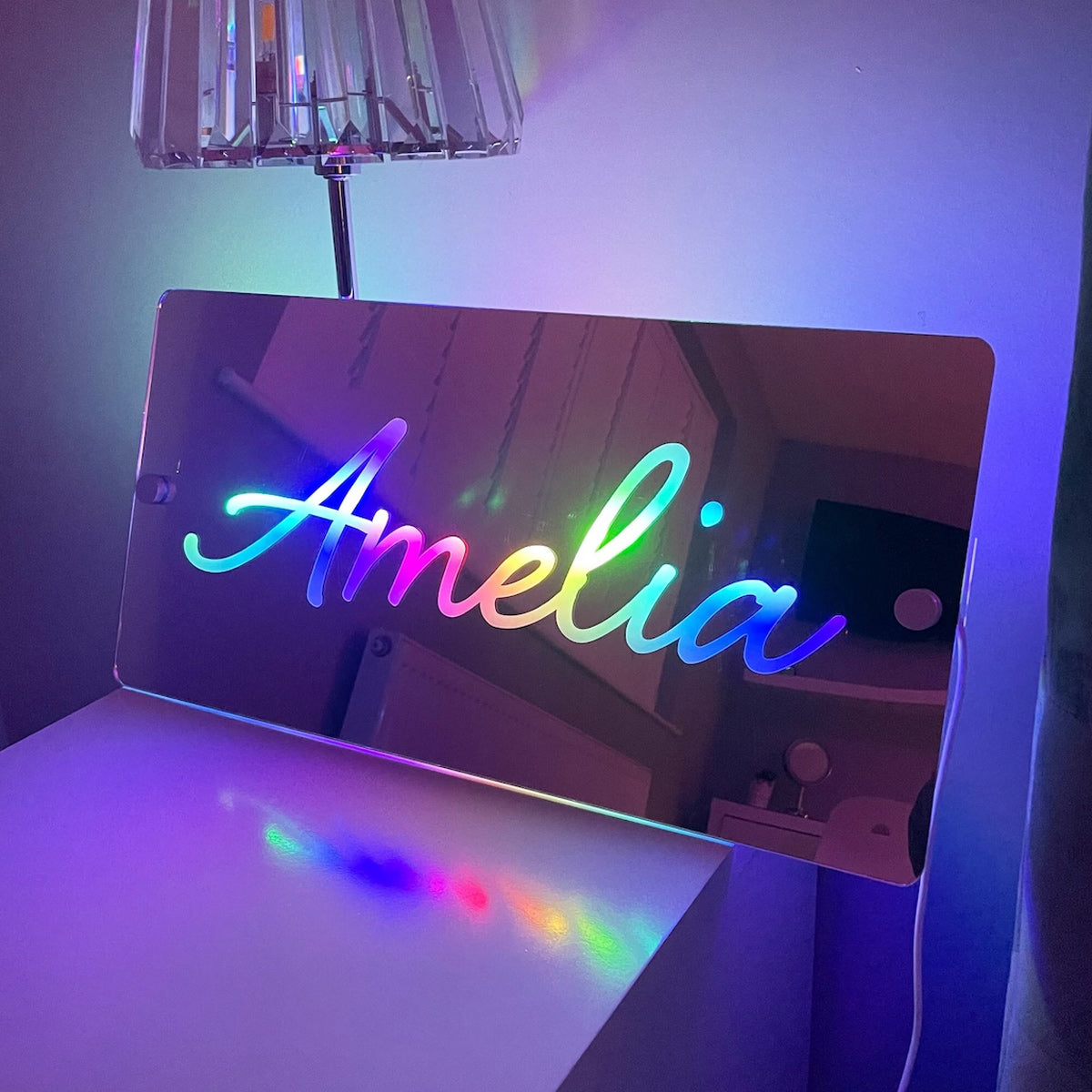 NEONIP 100 Handmade Personalised Name Mirror Sign LED Custom Neon Il