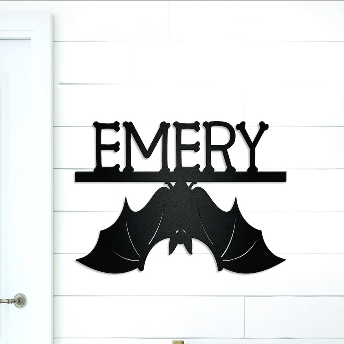 Halloween Door Sign, Wall outlet Sign, Family Name Sign for Halloween, Bats Door Hanger, Personalized Sign for Halloween, Halloween Wood Cutout