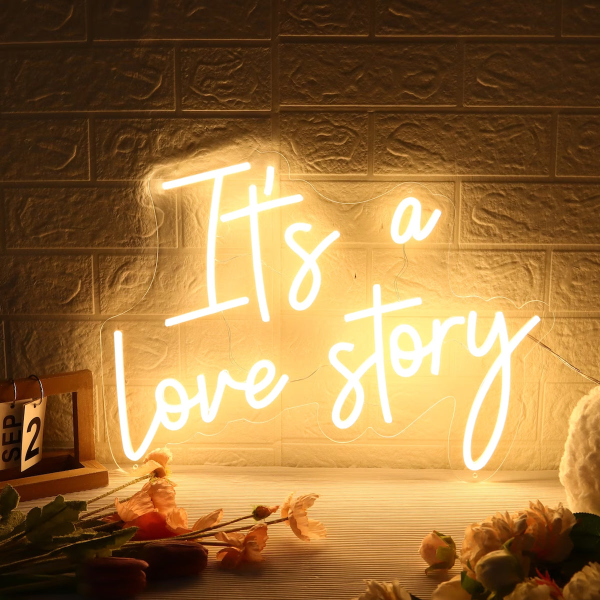 NEONIP-100% Handmade It's A Love Story LED Neon Light Sign
