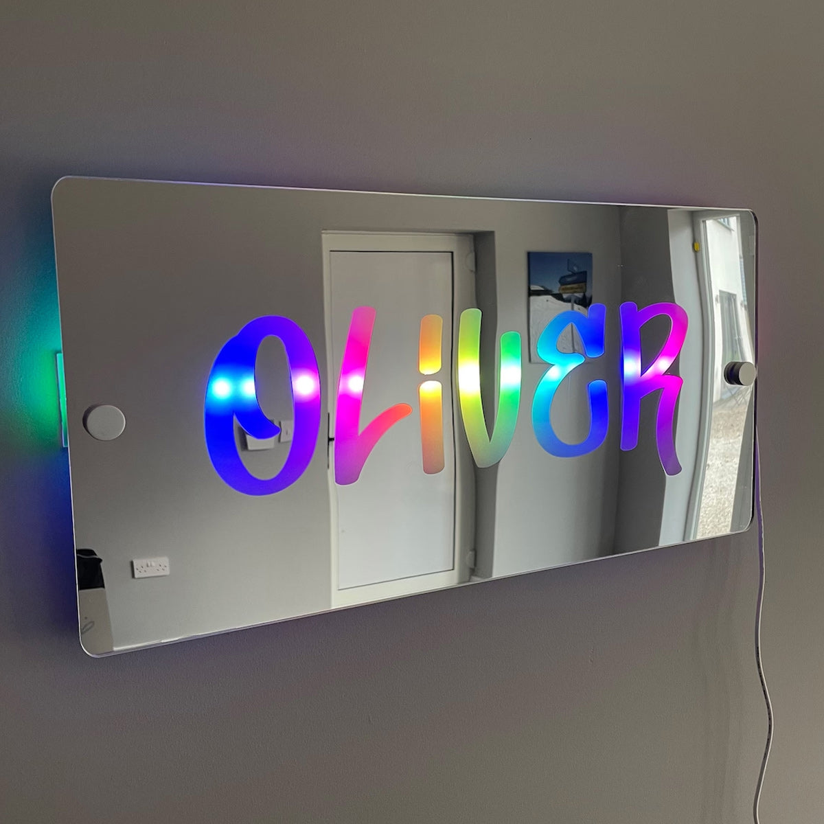 NEONIP-Insegna a specchio con nome personalizzata fatta a mano al 100%, insegna per camera da letto illuminata al neon personalizzata a LED