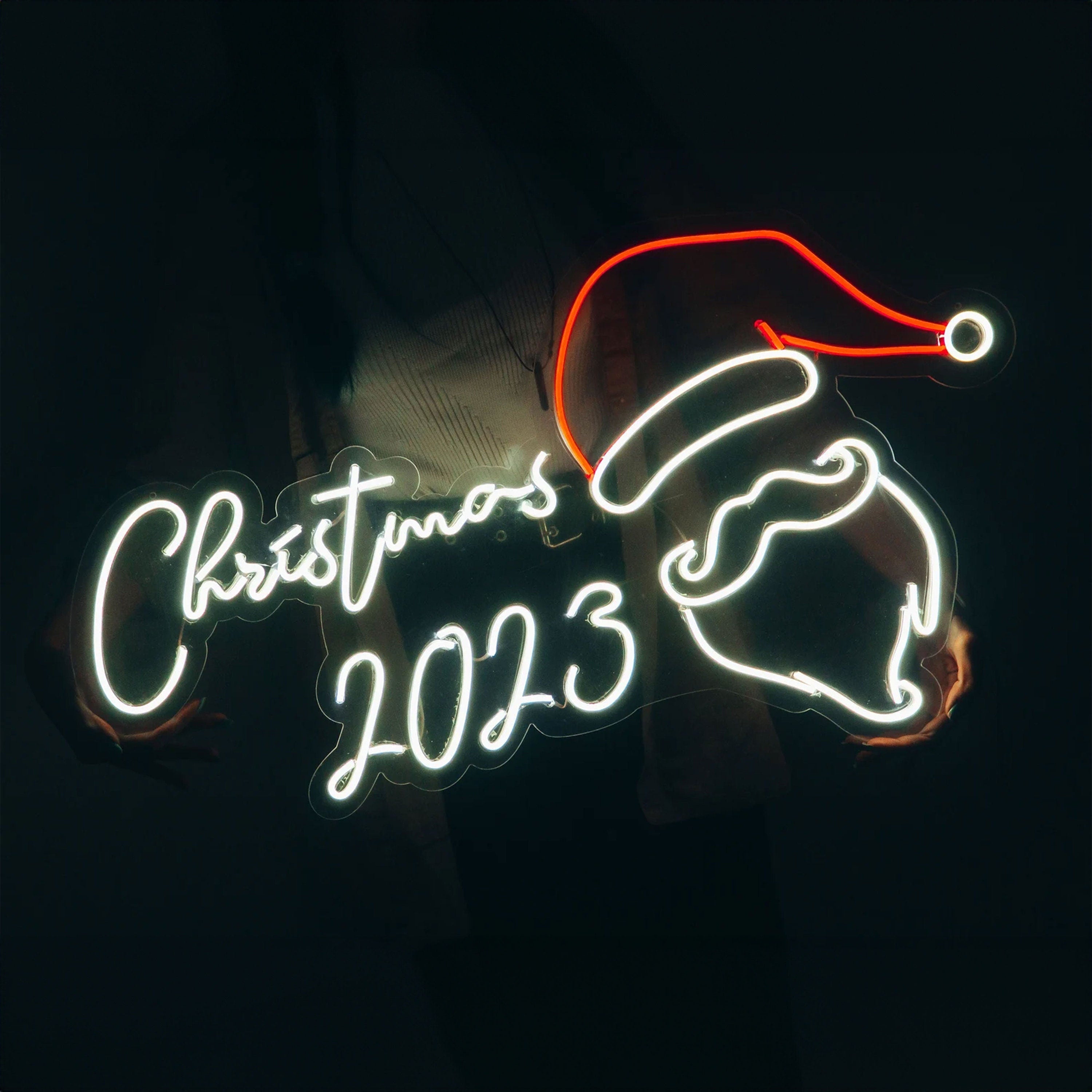 NEONIP-Insegna al neon di Natale 2023 Capodanno fatta a mano al 100%.