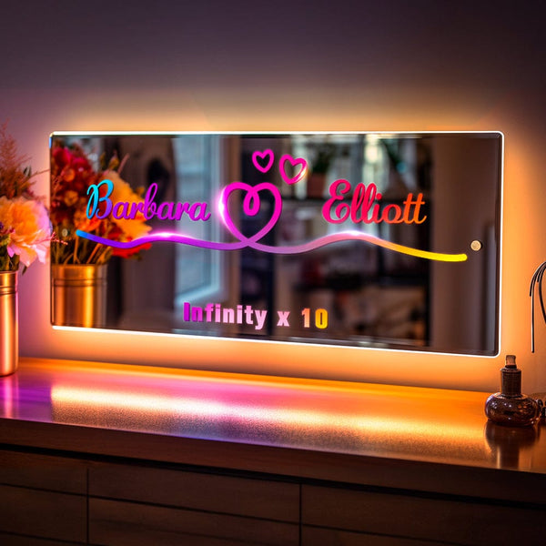 NEONIP-100% Handmade Personalised Mirror Night Light Anniversary Gifts for Lover Special Gift