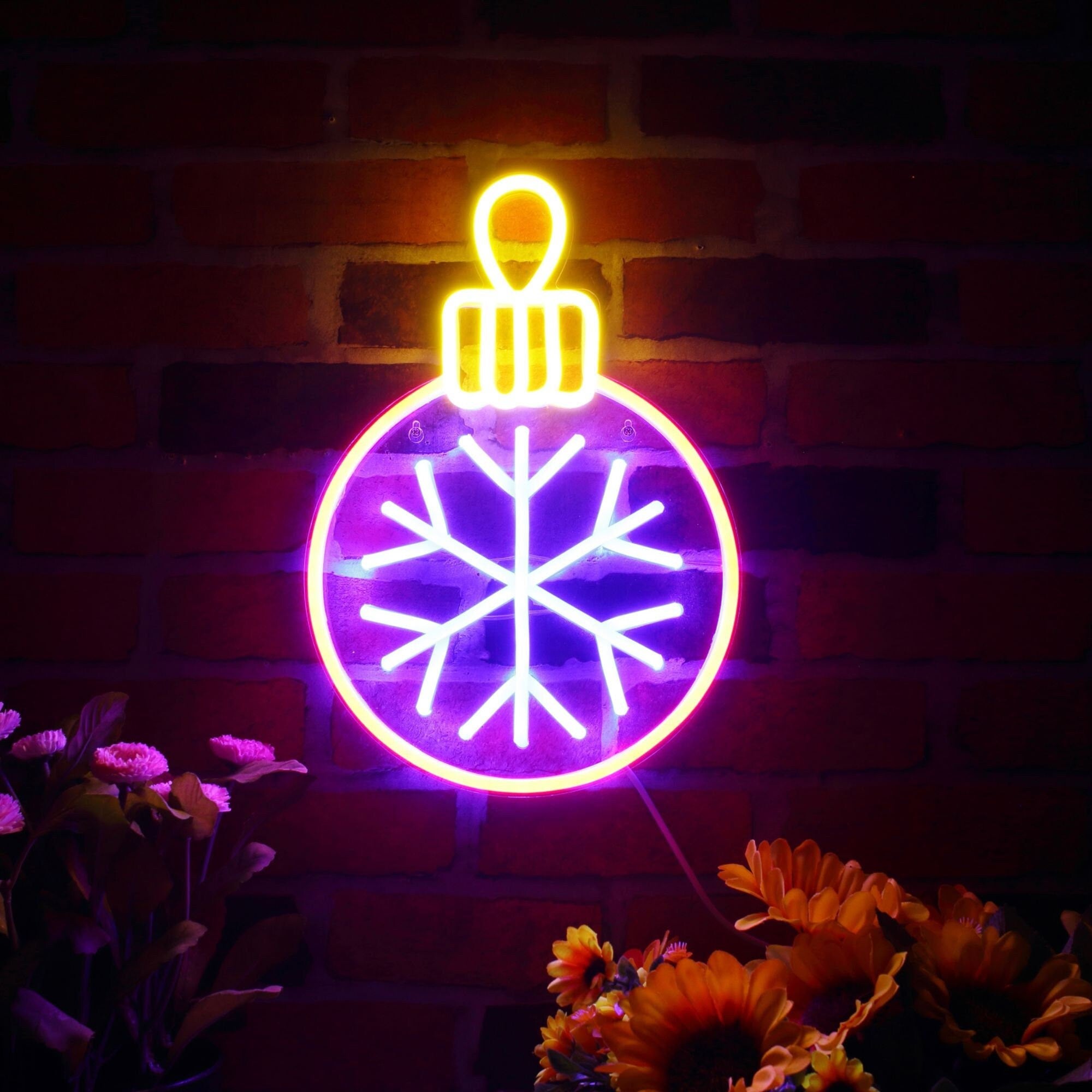 NEONIP-100% Handmade Merry Christmas Tree Ornament Kid Room Flex Silicone Neon Sign