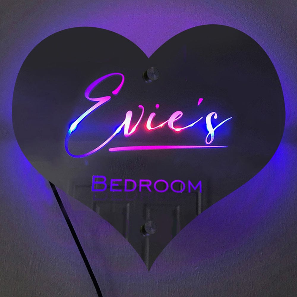 NEONIP-100% Handmade Personalised Heart-shaped Name Mirror with LED