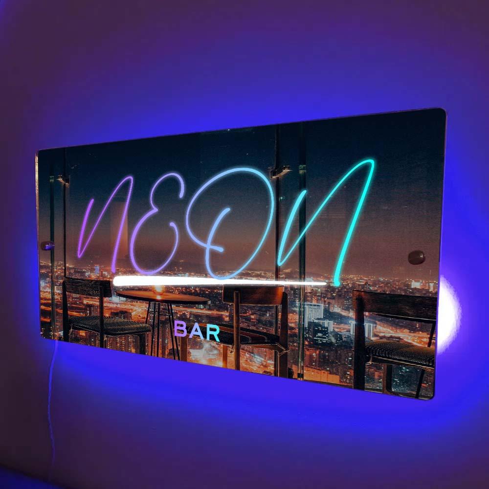 NEONIP-100% fatto a mano con nome personalizzato specchio segno testo personalizzato led barra multi colore luci decorative decorazione da parete