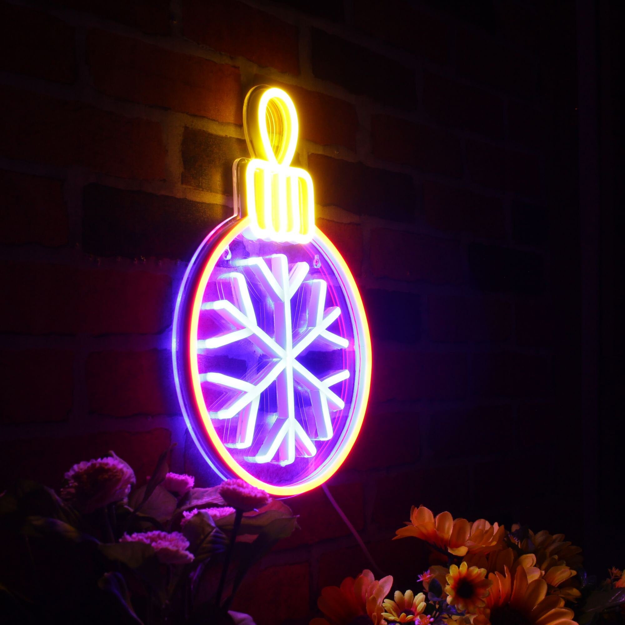 NEONIP-100% Handmade Merry Christmas Tree Ornament Kid Room Flex Silicone Neon Sign