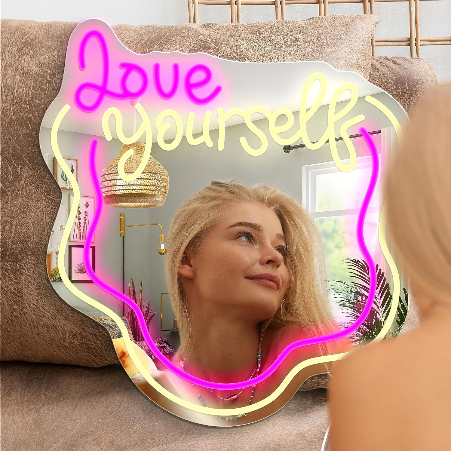 NEONIP-Luce al neon per specchio Love Yourself fatta a mano al 100% per camera da letto