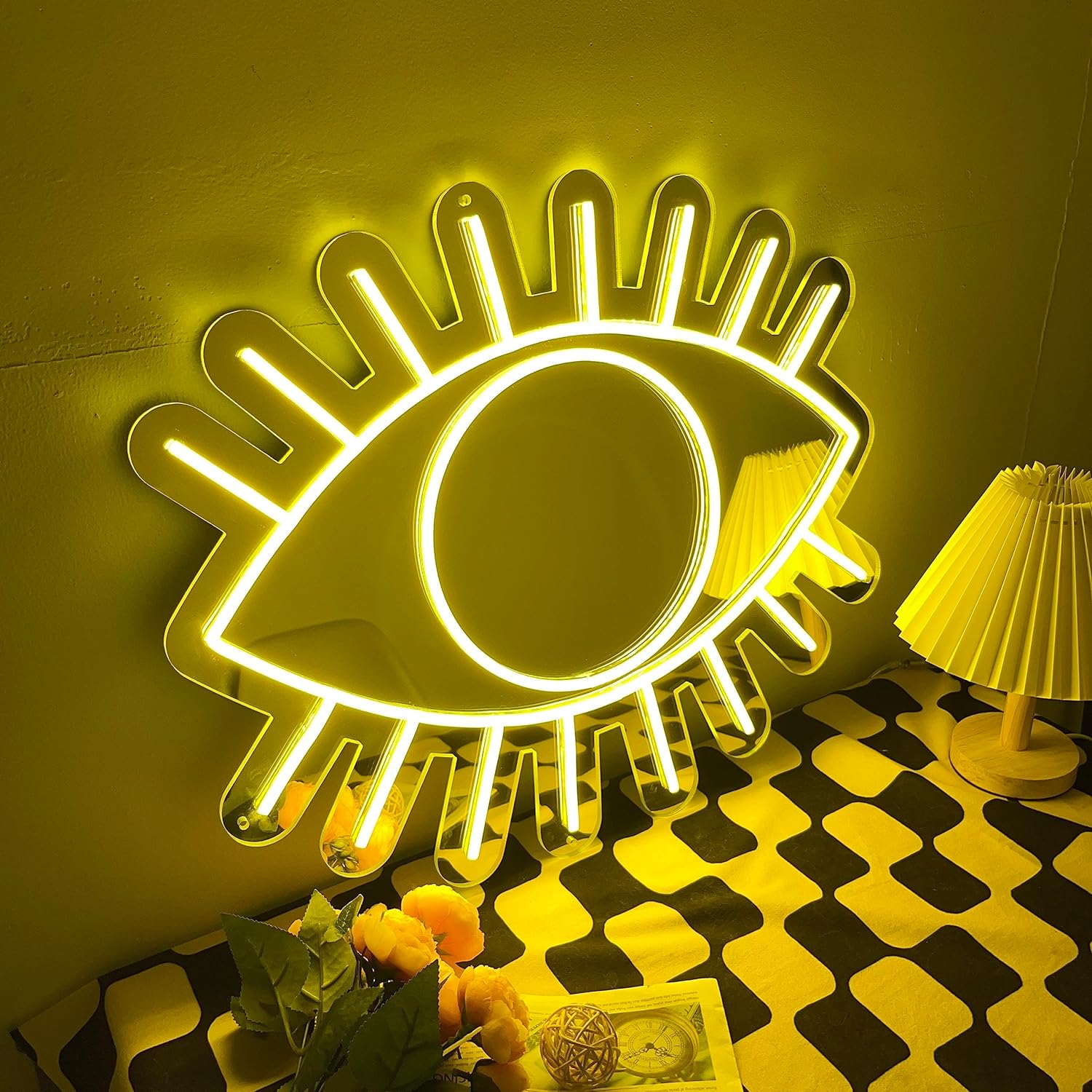 Luce al neon per occhi NEONIP personalizzata, fatta a mano al 100%, per specchio per il trucco della camera da letto