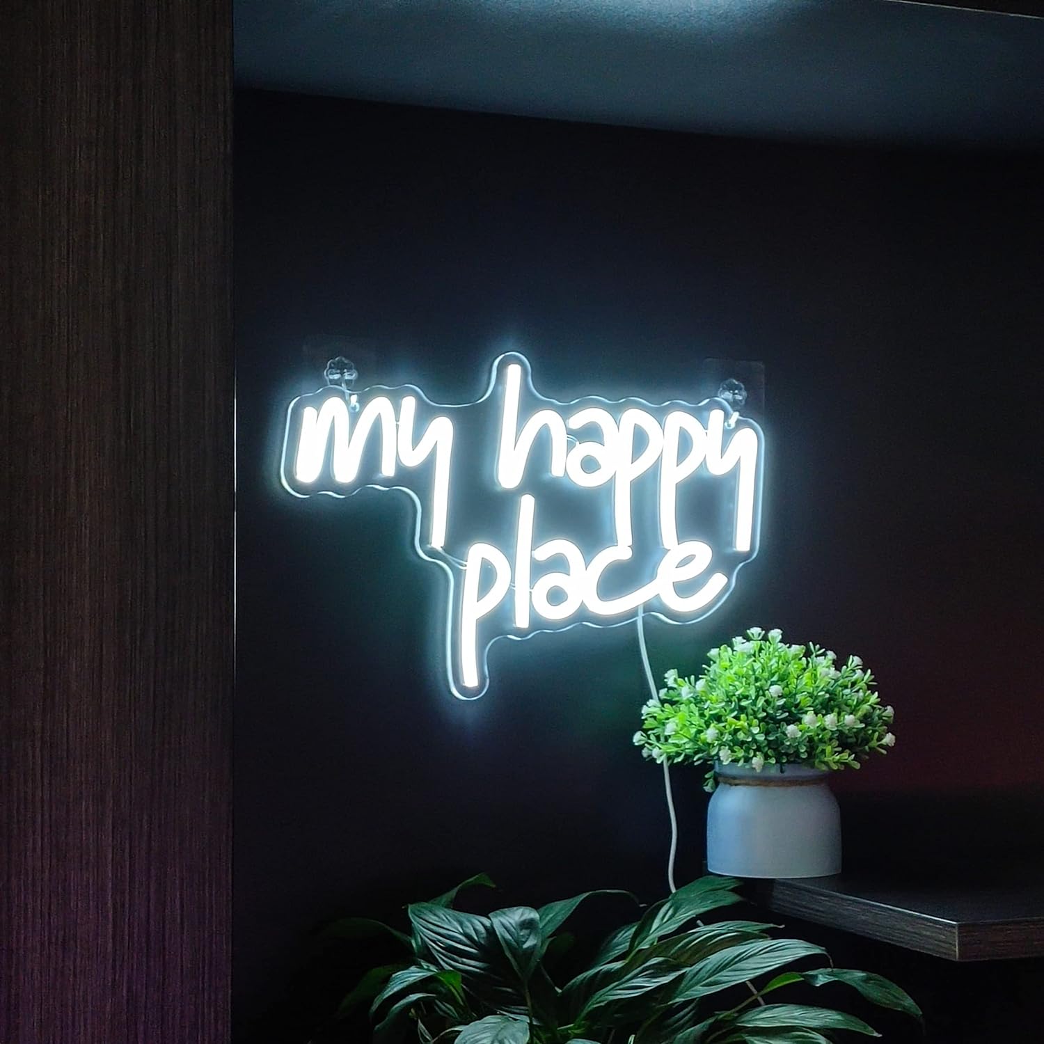 NEONIP-Insegna al neon My Happy Place fatta a mano al 100% per la decorazione della parete della stanza