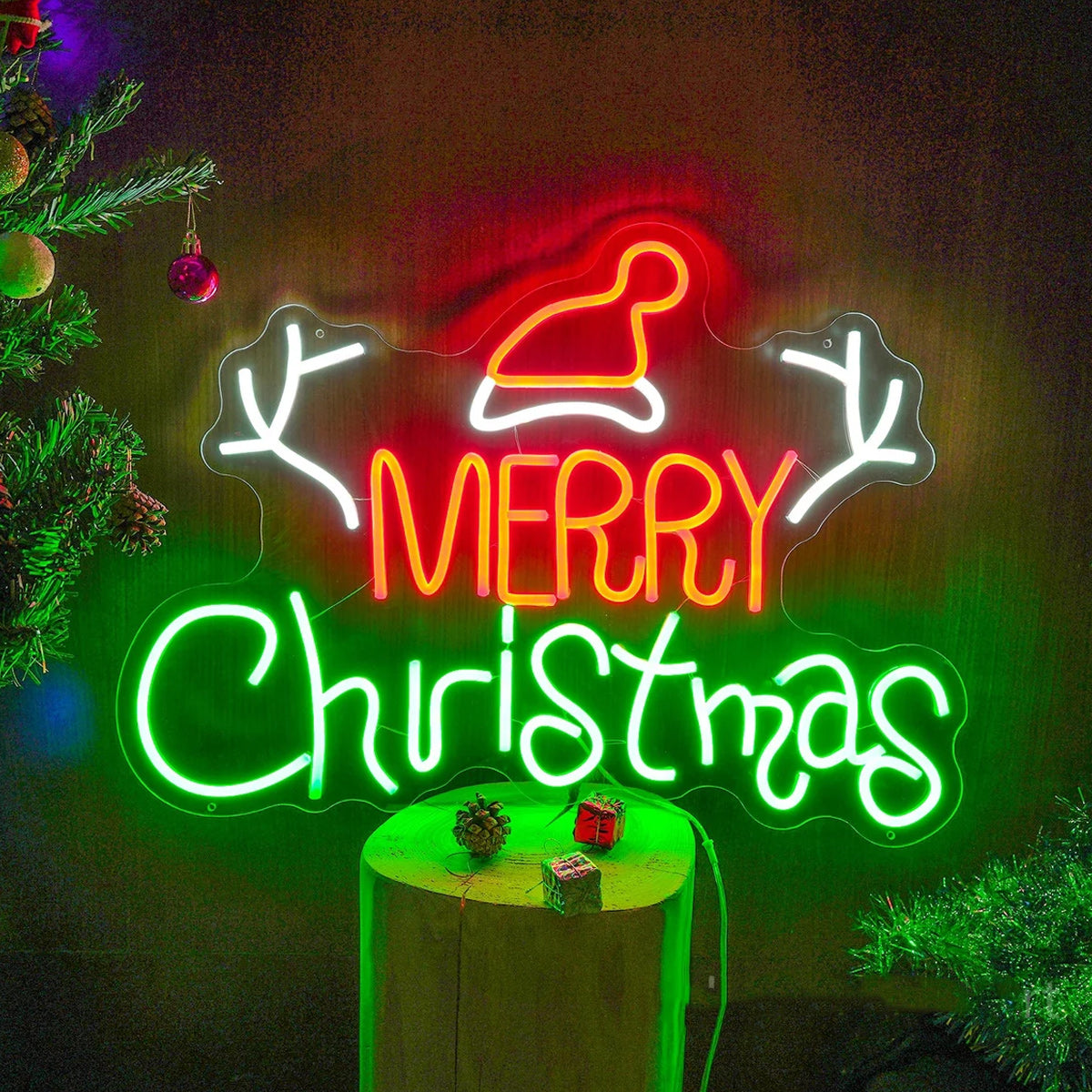 NEONIP-100% Insegna al neon di Buon Natale fatta a mano al neon per la vigilia di Natale