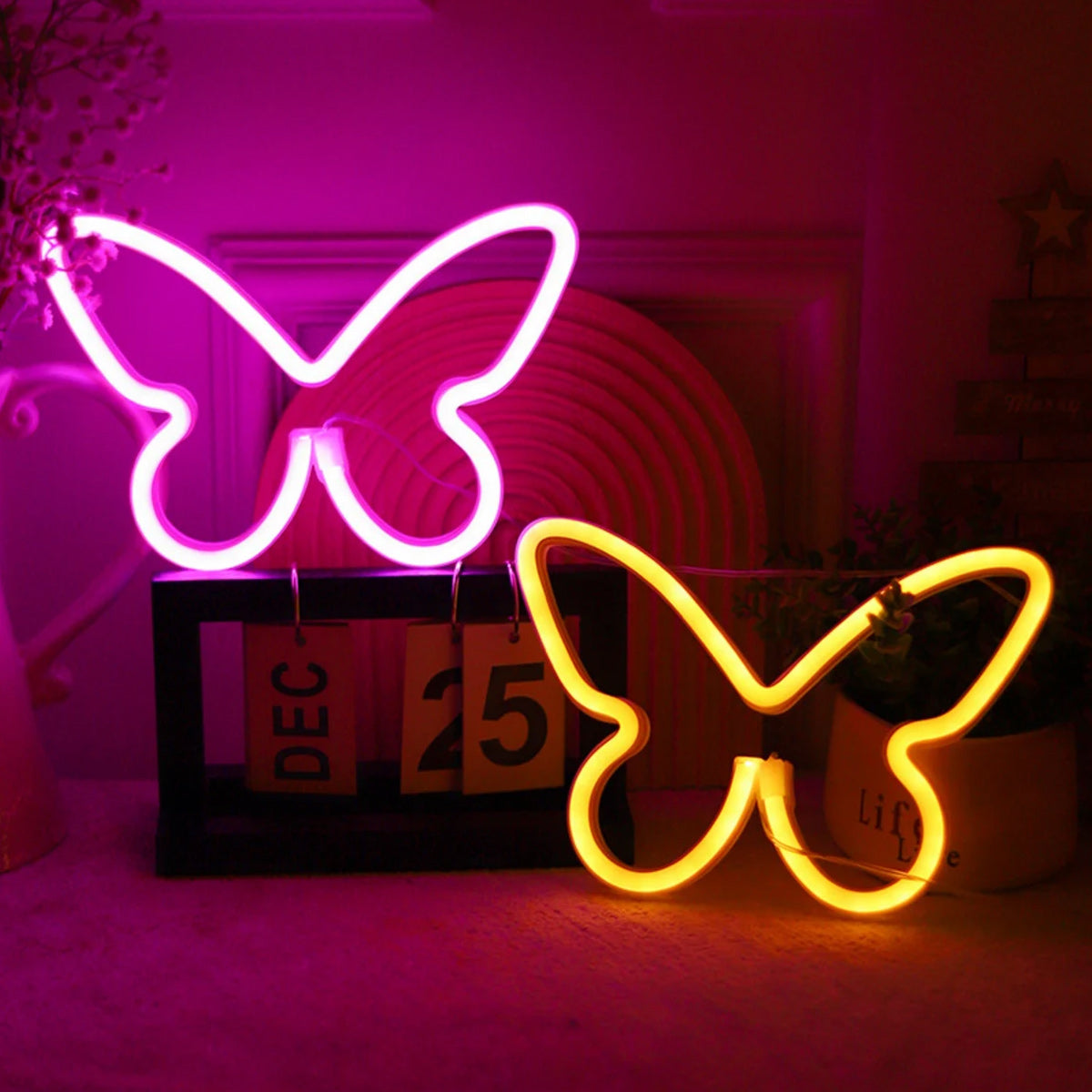 NEONIP-100% Farfalla fatta a mano con insegna al neon Luce al neon per addio al celibato per l'arredamento della camera da letto