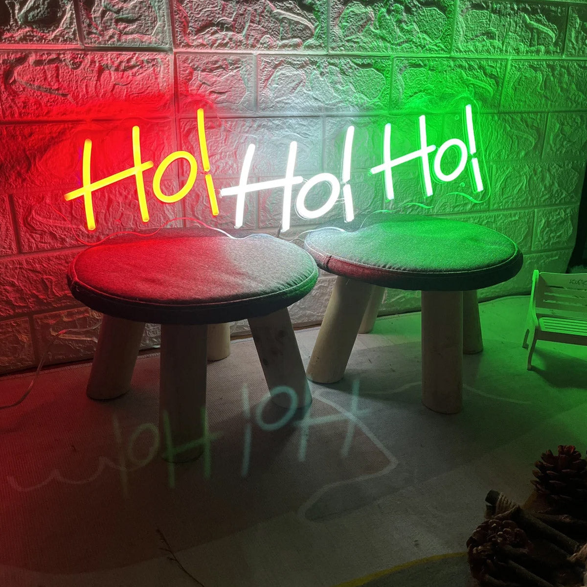 NEONIP-100% fatto a mano Buon Natale Ho!Ho!Ho! Insegna al neon a LED per la vigilia di Natale