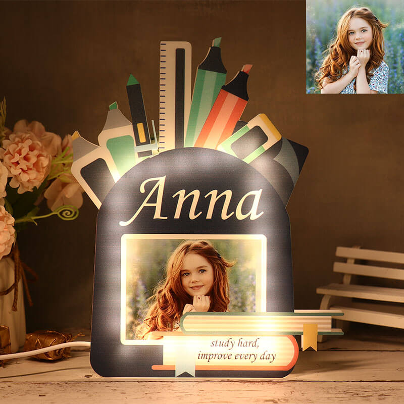 Custom Photo Pen Holder Acrylic Light Gift For Kids Children's Day Gift