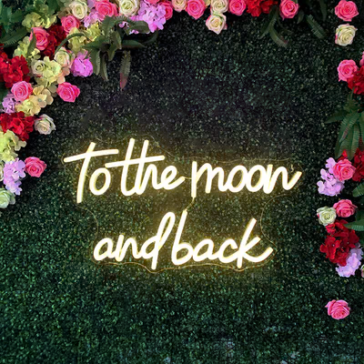 NEONIP-Insegna al neon LED fatta a mano al 100% "To the Moon and Back".