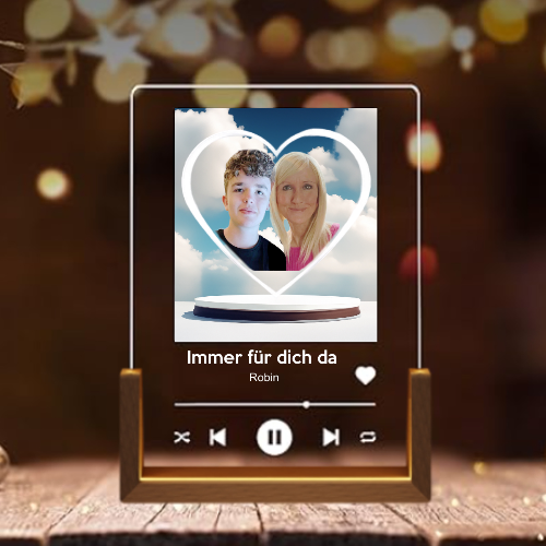 Luce notturna personalizzata NEONIP con placca acrilica Spotify, regali personalizzati con foto per il fidanzato