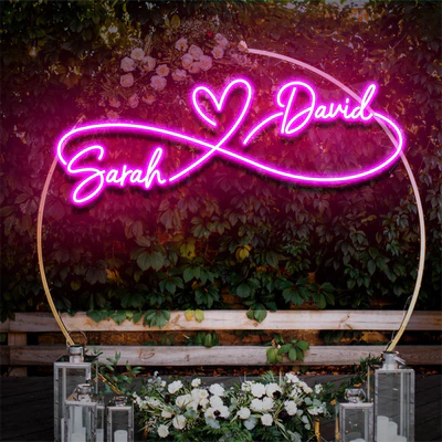 NEONIP-Insegna al neon LED personalizzata per matrimonio fatta a mano al 100% con i tuoi nomi