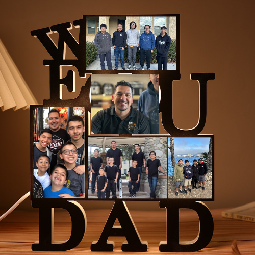 Personalized We Love You Dad Photo Light For Father's Day Gift