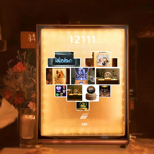 Personalized Photo Plaque Picture Mirror Lamp Custom Photo Name LED Night Light Makeup Mirror For Girlfriend