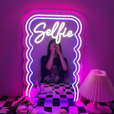 NEONIP-Personalized 100% Handmade Selfie Mirror Neon Light for Bedroom Makeup