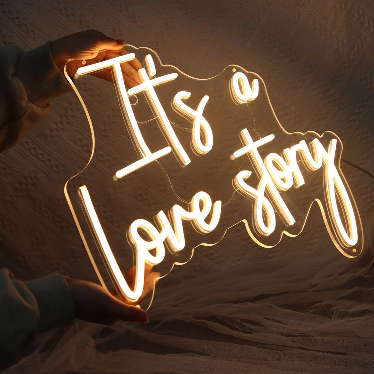 NEONIP-100% fatto a mano Insegna luminosa al neon a LED It's A Love Story