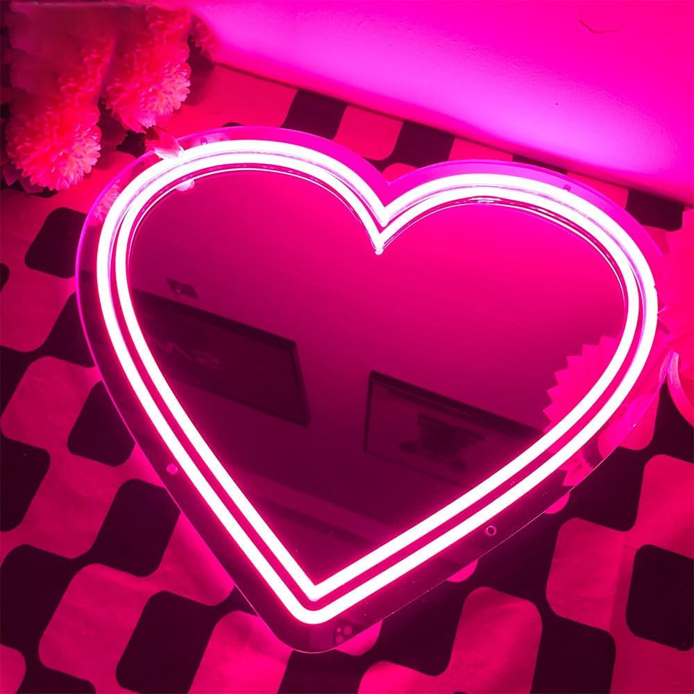 NEONIP-100% Handmade Heart Mirror Neon Light