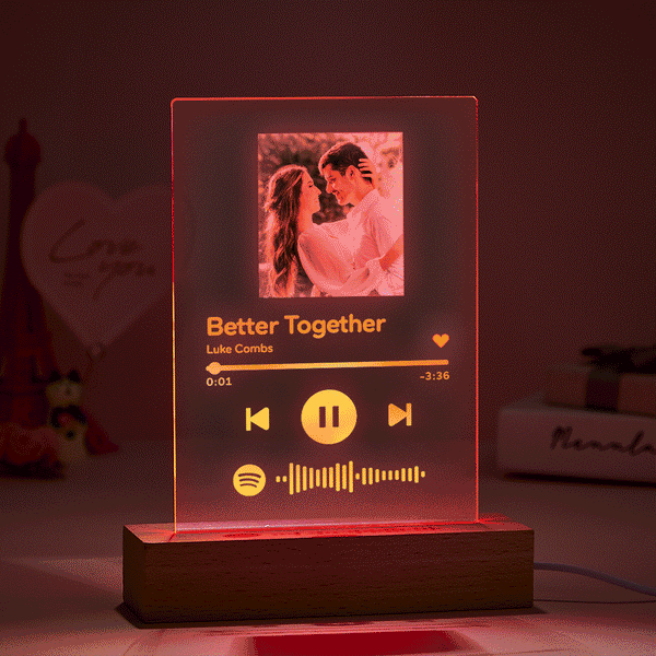 Regali di anniversario, copertina di album in vetro artistico musicale Targa musicale personalizzata Miglior regalo fotografico per il fidanzato