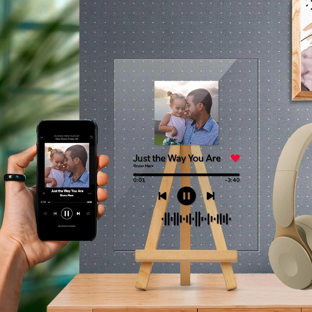 Copertina di album in vetro artistico musicale acrilico Targa musicale personalizzata Miglior regalo fotografico per il fidanzato
