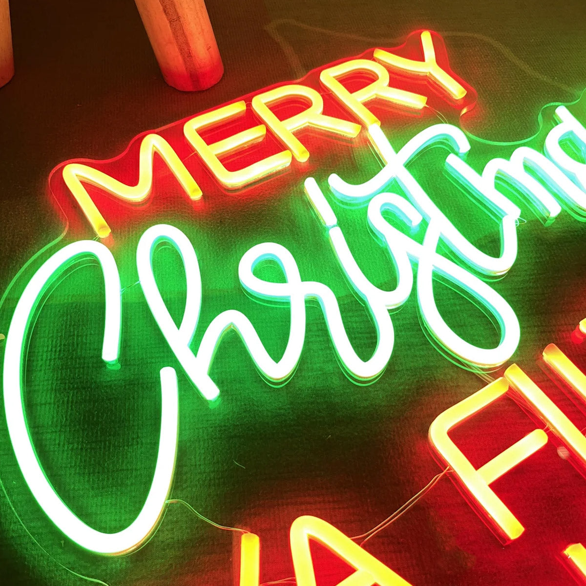 NEONIP-100% fatto a mano Ya Filthy Animal Merry Christmas Neon Sign Decorazioni natalizie