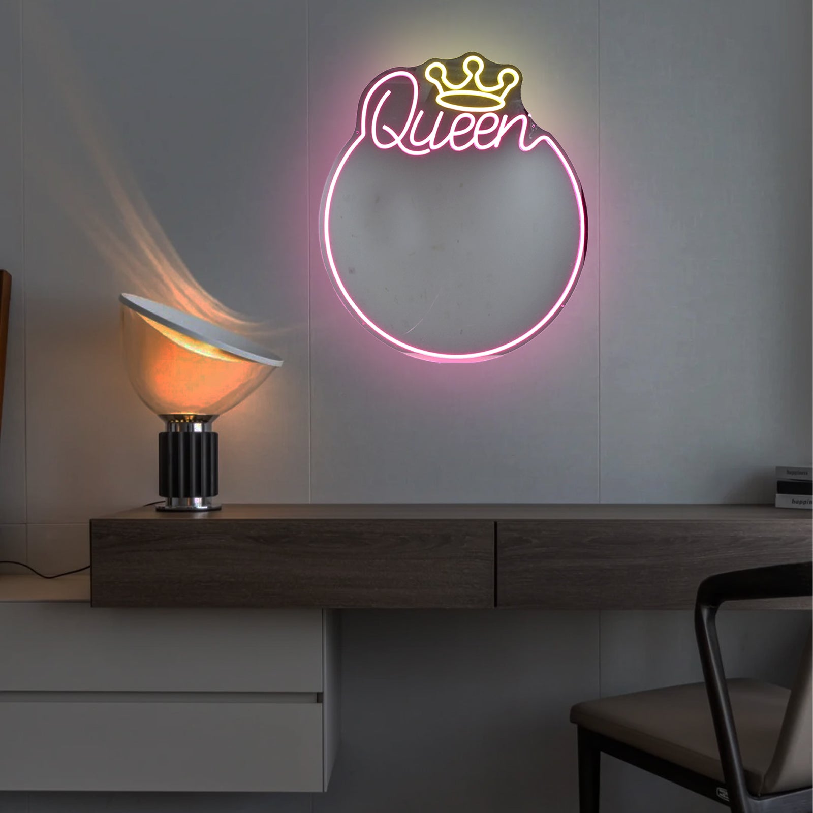 NEONIP-100% Handmade Queen Mirror Neon Light