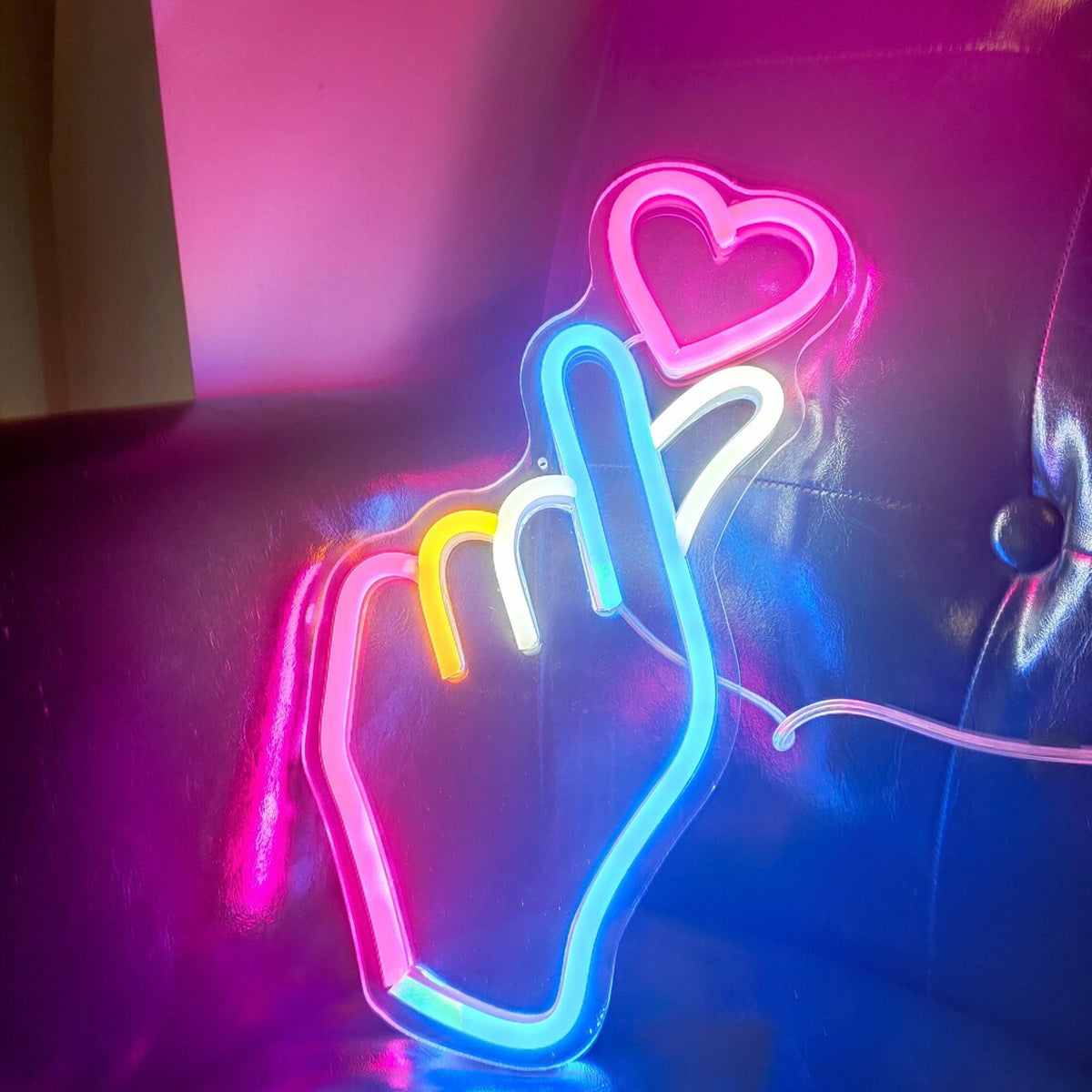 NEONIP-100% Handmade Finger Heart LED Neon Light Sign