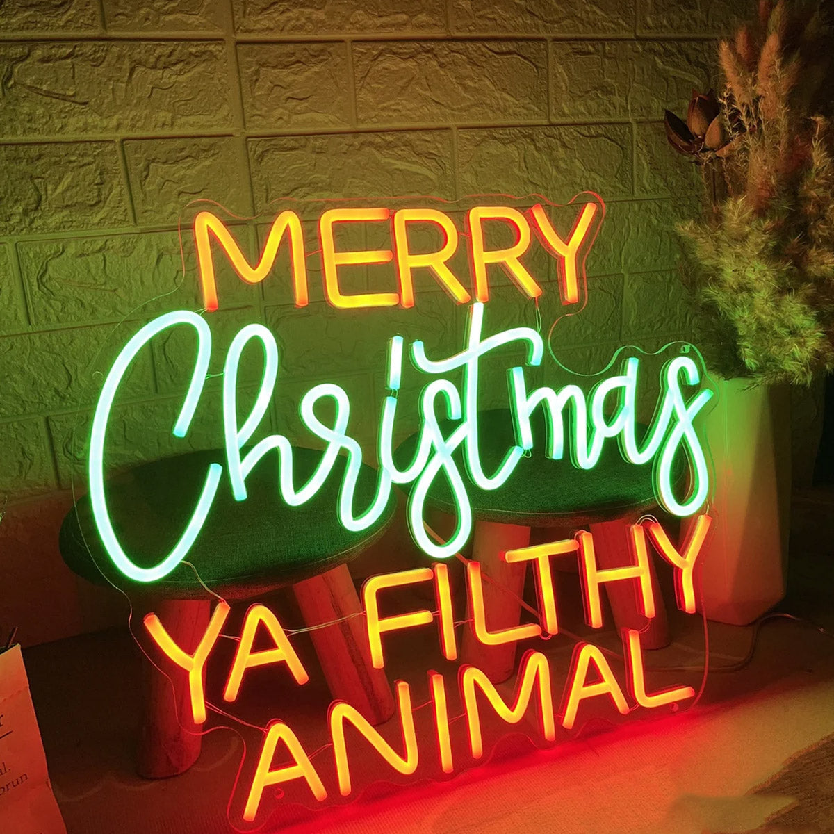 NEONIP-100% Handmade Ya Filthy Animal Merry Christmas Neon Sign Christmas Decorations