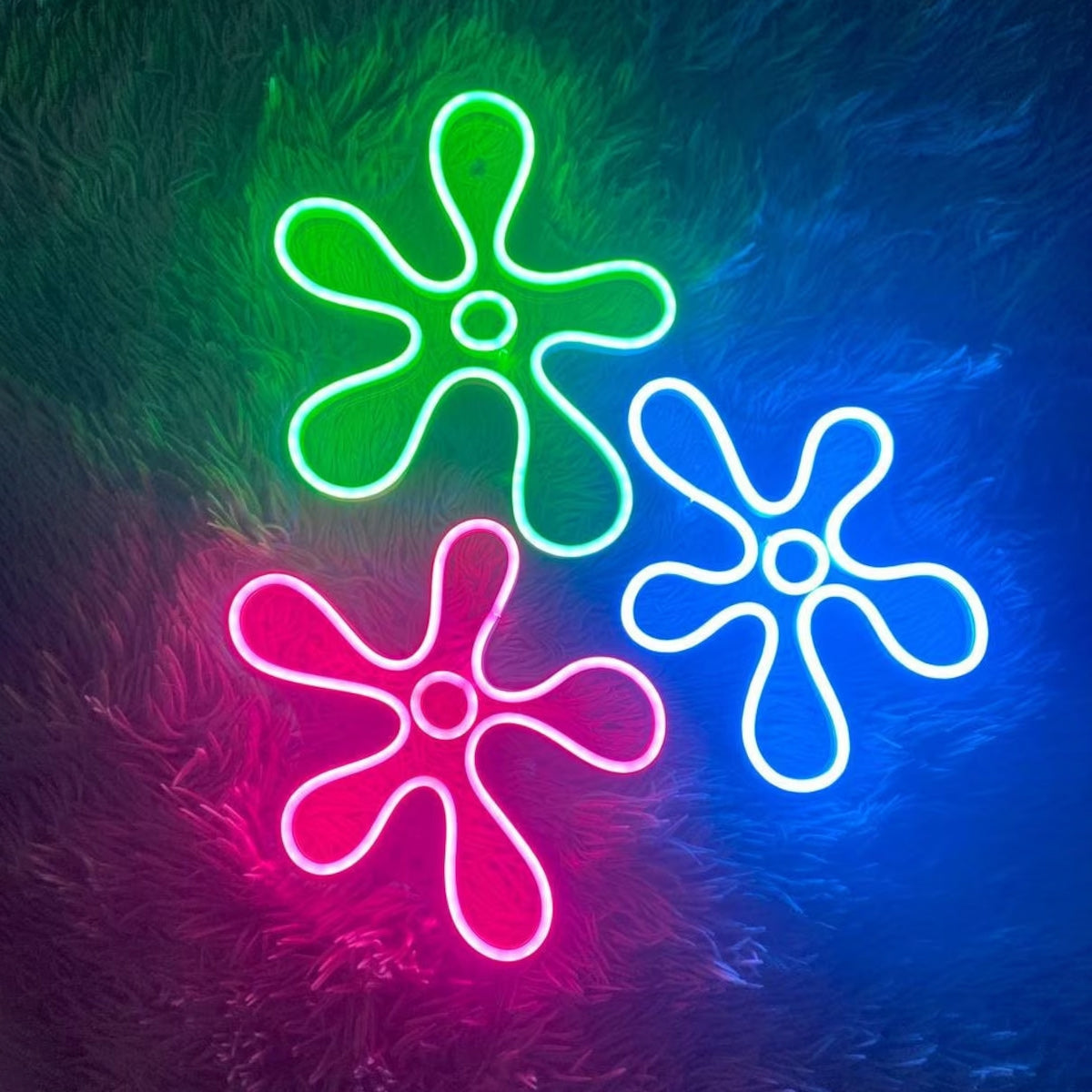 NEONIP-100% Handmade Popping Flowers Neon Sign, Spongebob flower neon sign