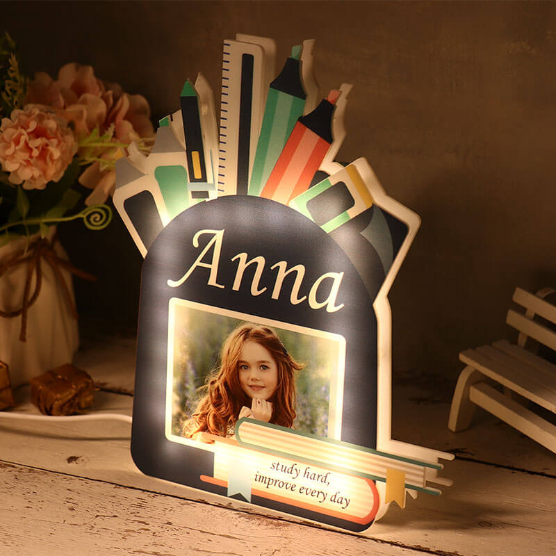 Custom Photo Pen Holder Acrylic Light Gift For Kids Children's Day Gift