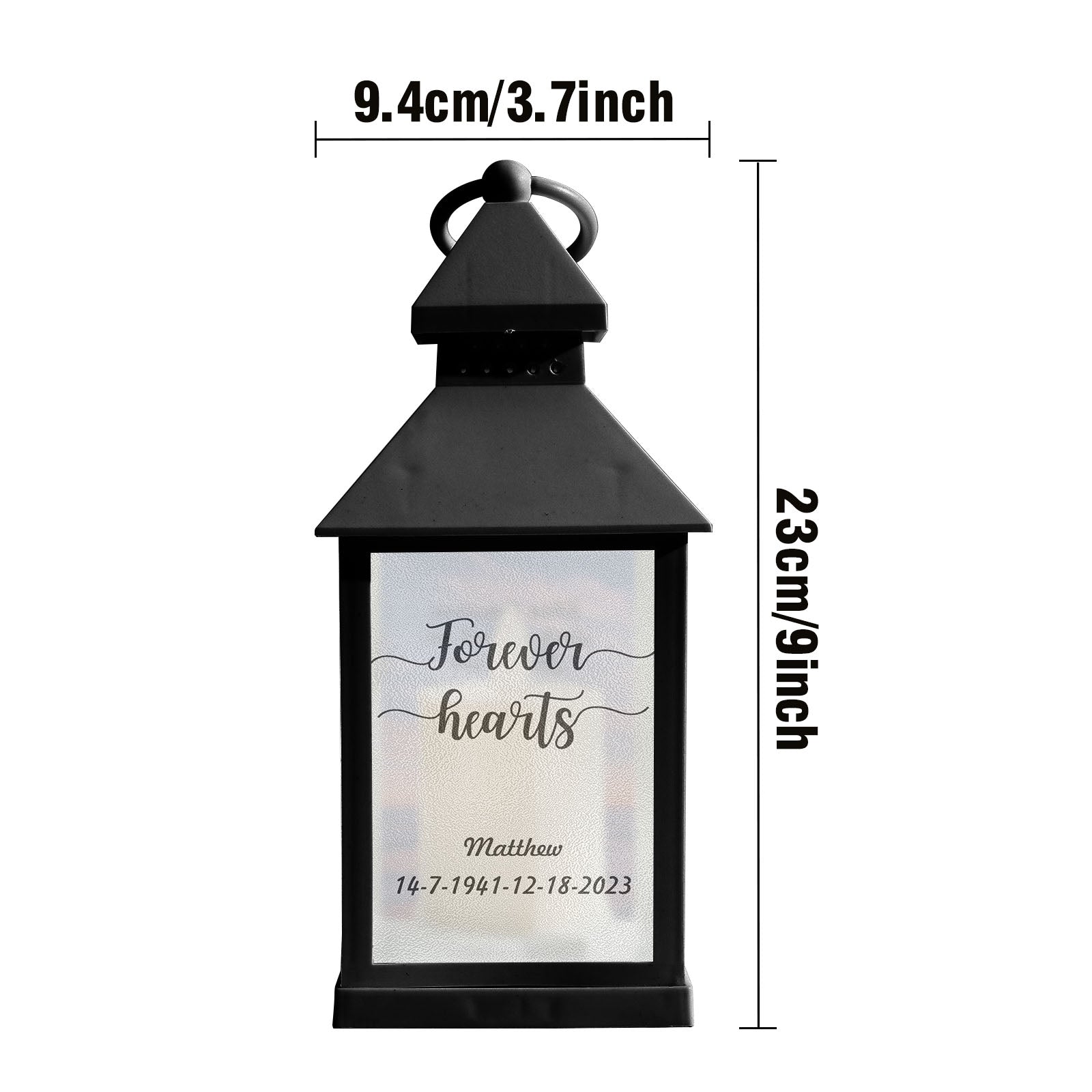 Personalized Memorial Farm House LED Light Lantern with Message and Photo Sympathy Bereavement Gifts for Dad Father's Day Gift