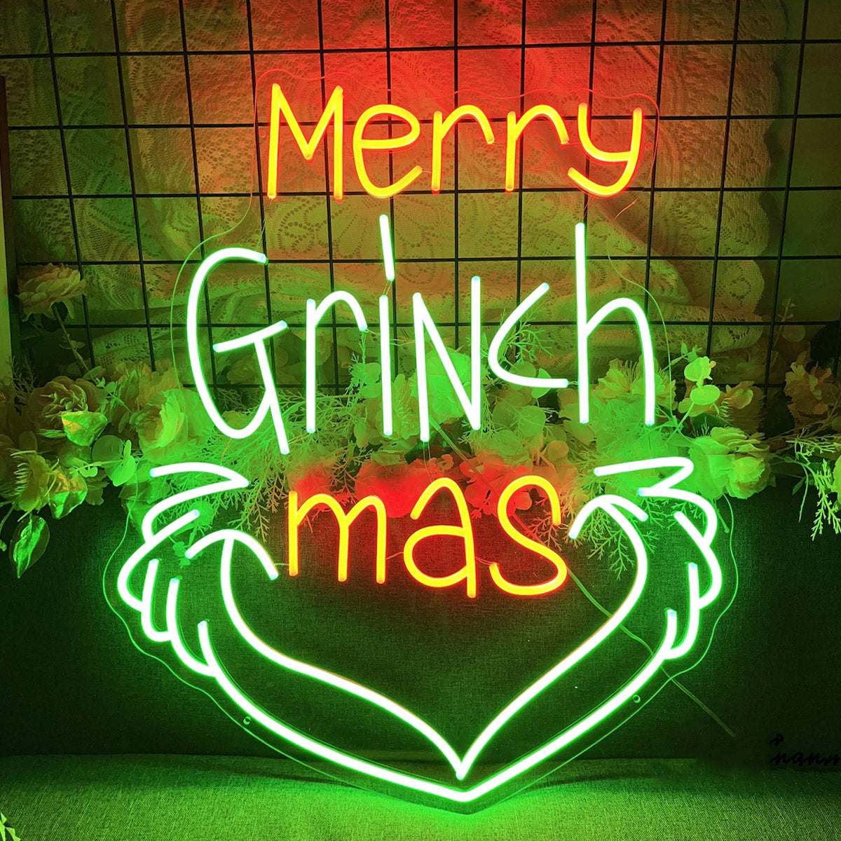 NEONIP-100% Handmade Grinchmas Christmas Neon Sign Party Decoration