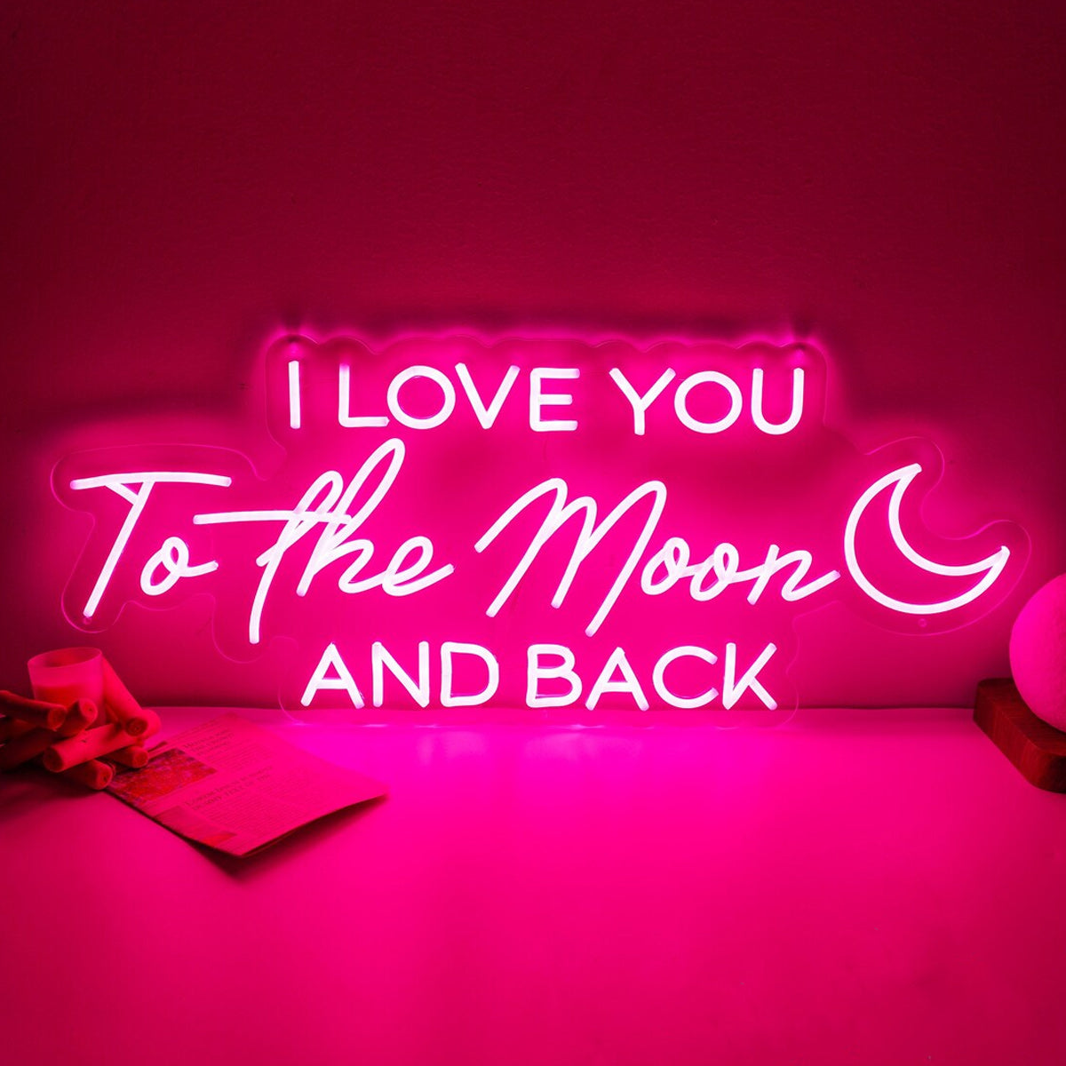 NEONIP-100% Handmade I Love You To The Moon And Back LED Neon Light Sign