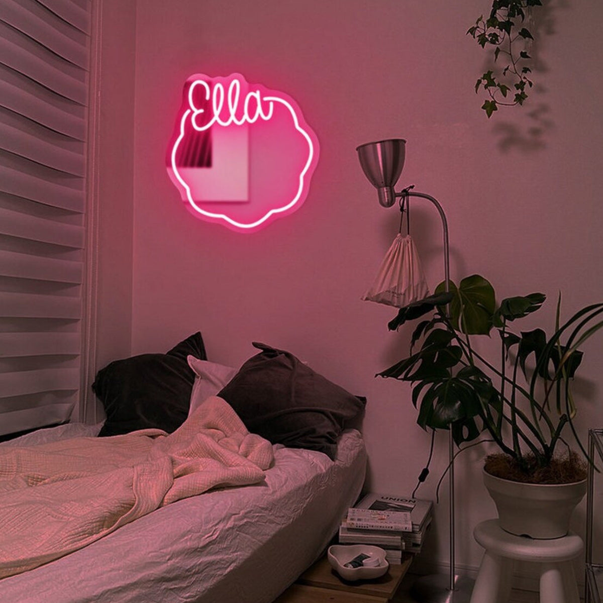 Luce al neon per specchio con nome NEONIP personalizzata, fatta a mano al 100%, per camera da letto