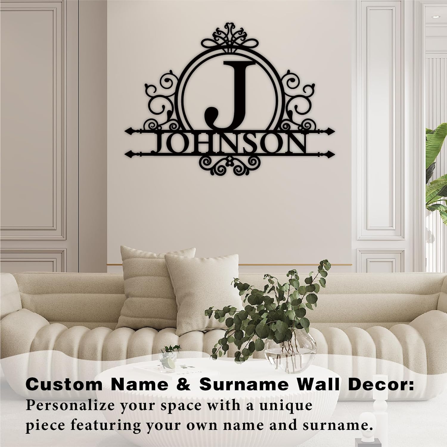 Personalized Metal Name Sign Split Letter Monogram For Home Wall Decor