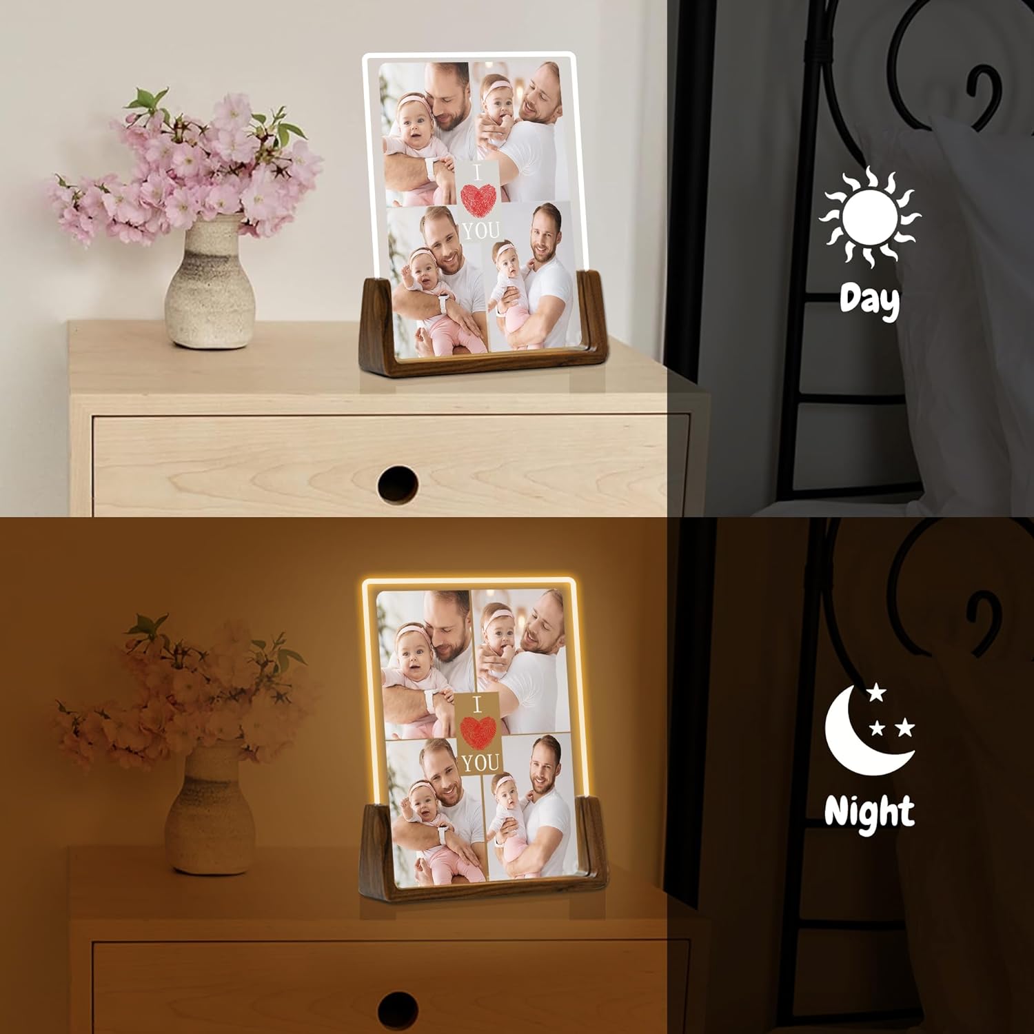 Custom I Love You Photo Acrylic Plaque Father's Day Gift Personalized Night Light for Dad
