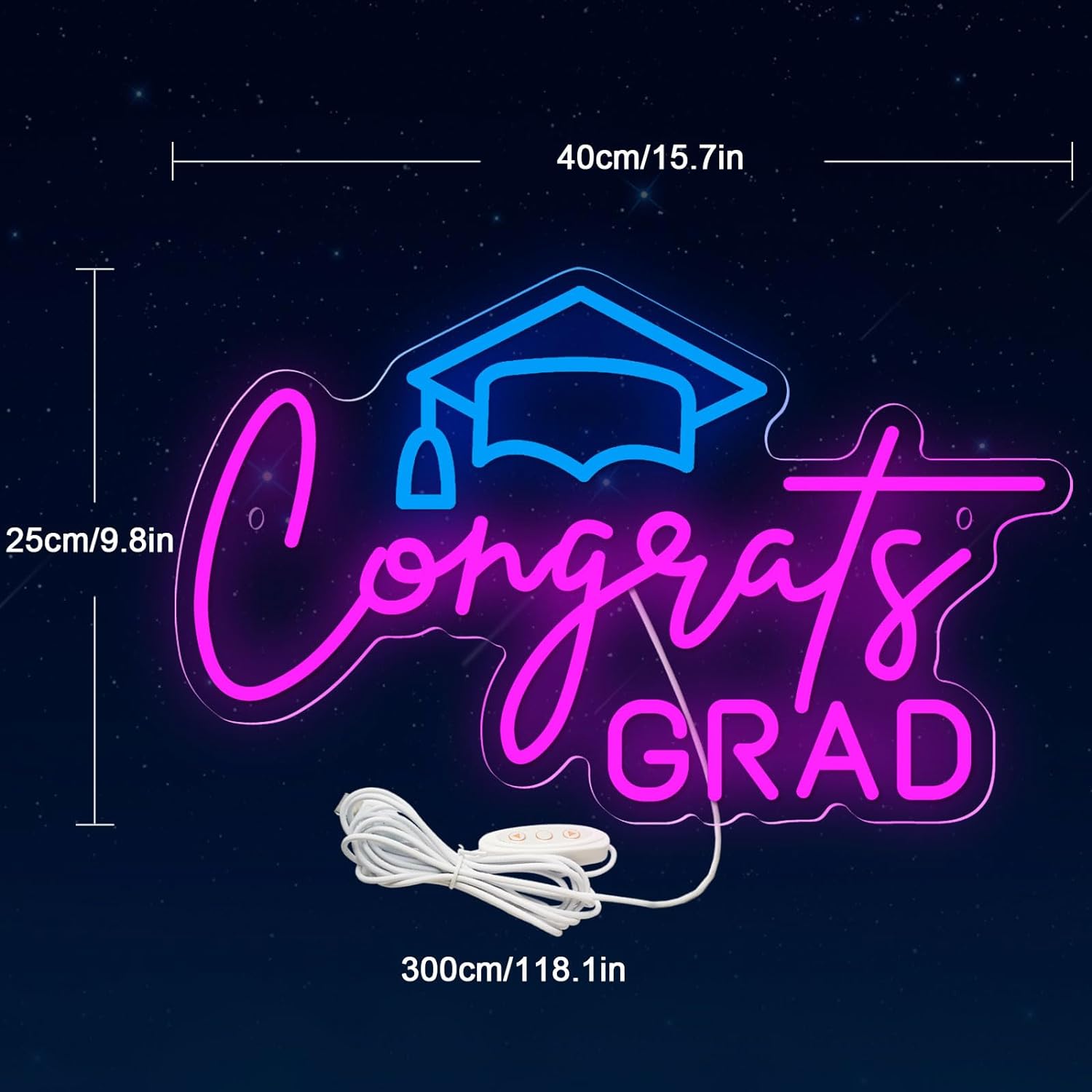 Congrats GRAD Neon Signs Dimmable LED Light Sign for Wall Decor