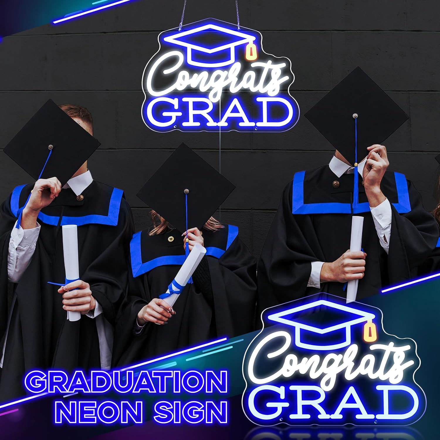 Congrats Grad Neon Sign LED Light Congratulations Sign Congrats Neon Sign