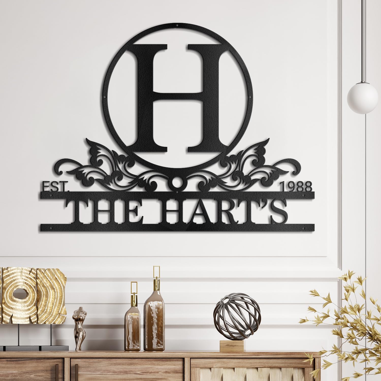 Personalized Metal Signs Family Name Sign Metal Wall Art Split Letter Monogram Outdoor Decor Cabin Sign