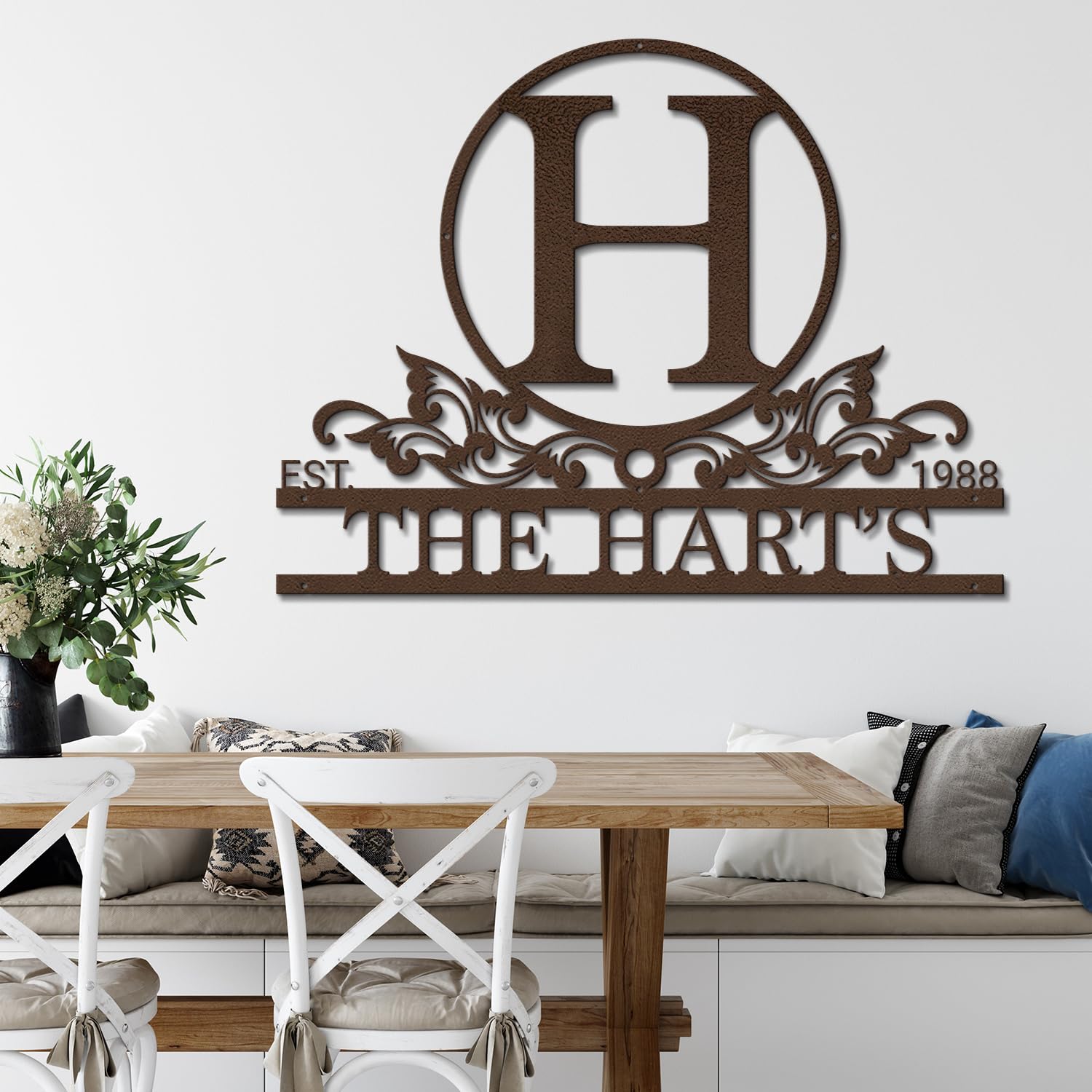 Personalized Metal Signs Family Name Sign Metal Wall Art Split Letter Monogram Outdoor Decor Cabin Sign