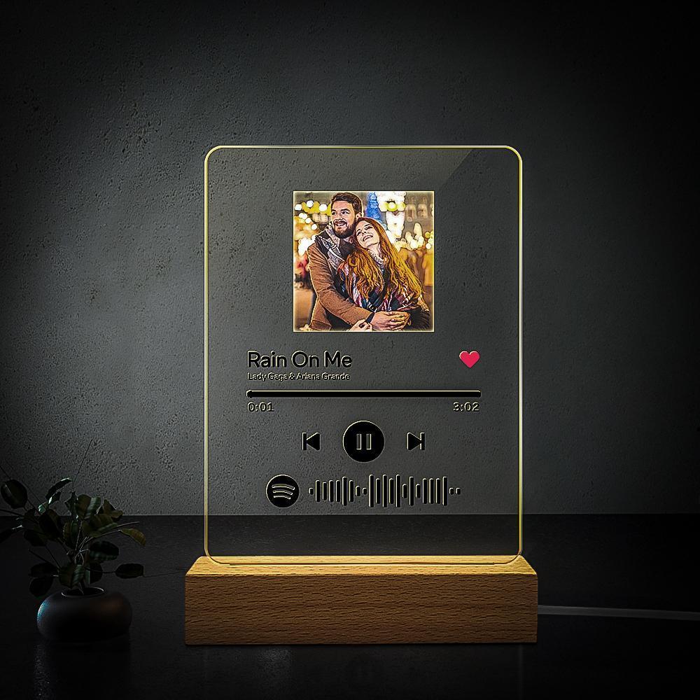 Lampada per codice musicale in vetro acrilico Spotify Luce notturna acrilica per foto personalizzata per fidanzato/fidanzata