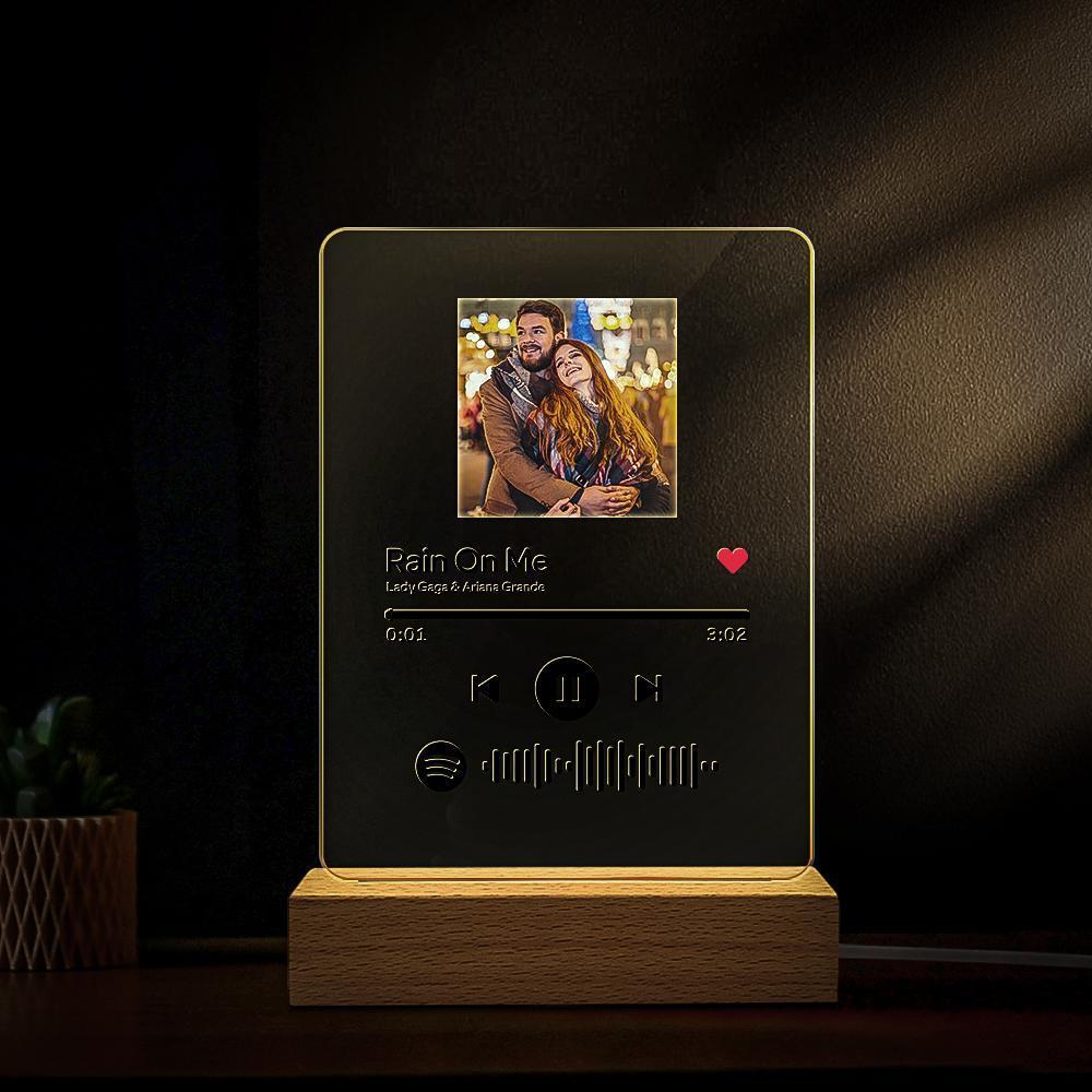 Lampada per codice musicale in vetro acrilico Spotify Luce notturna acrilica per foto personalizzata per fidanzato/fidanzata