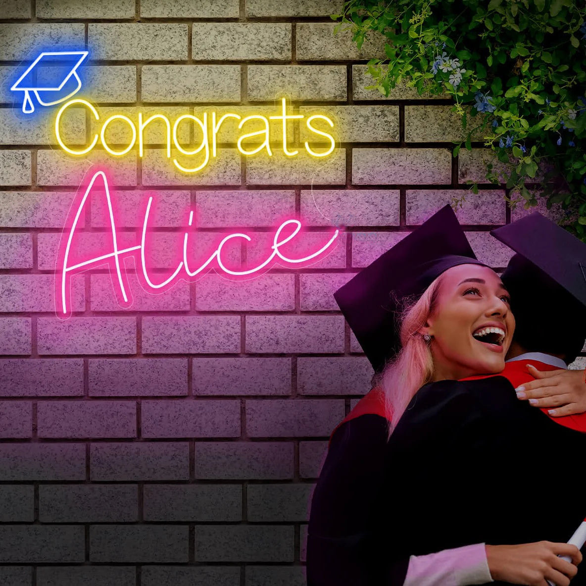 NEONIP-Custom Congrats Grad Neon Sign Custom Name Led Light