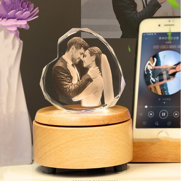 Lampada fotografica NEONIP-Bluetooth con cuore colorato in cristallo musicale