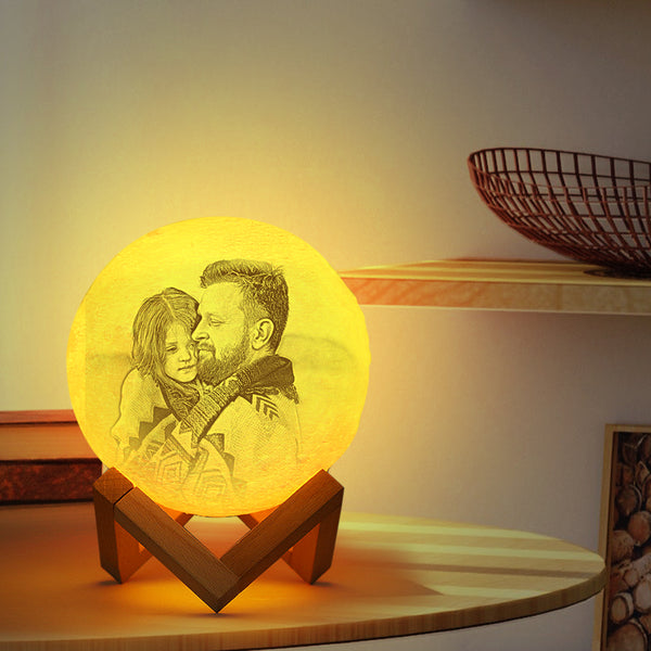 Lampada con foto lunare Immagine personalizzata stampata in 3D Luce lunare Pittura luminosa Regali per papà
