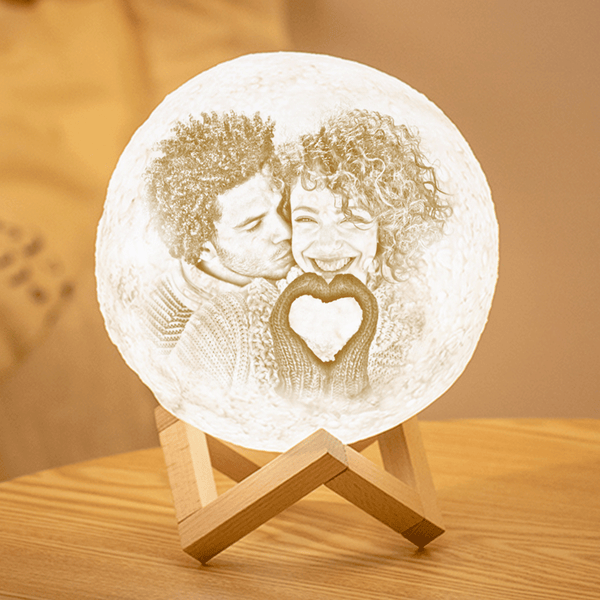 Moon Lamp Photo Lamp Shades Custom 3D Print Luna Light Painting Light Gift for Couples