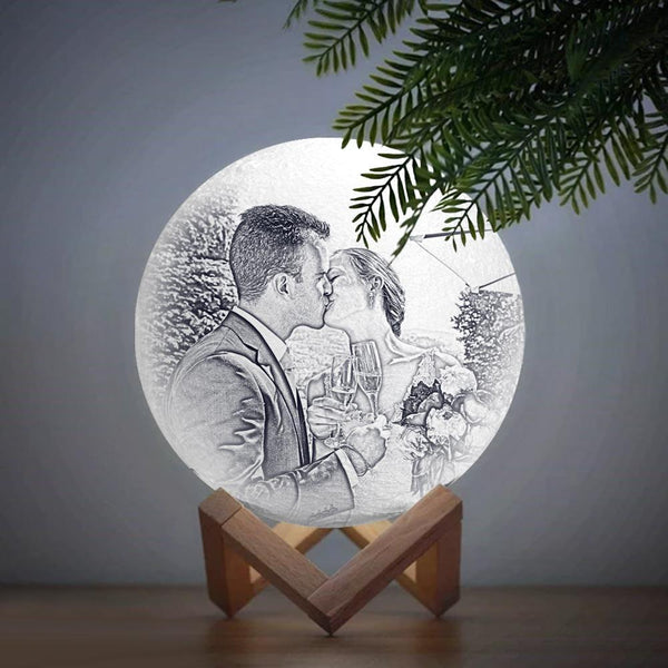 Regali di anniversario Paralumi personalizzati per foto di luna Luce per immagini personalizzata e incisione Stampa 3D personalizzata Luce per pittura con luce lunare